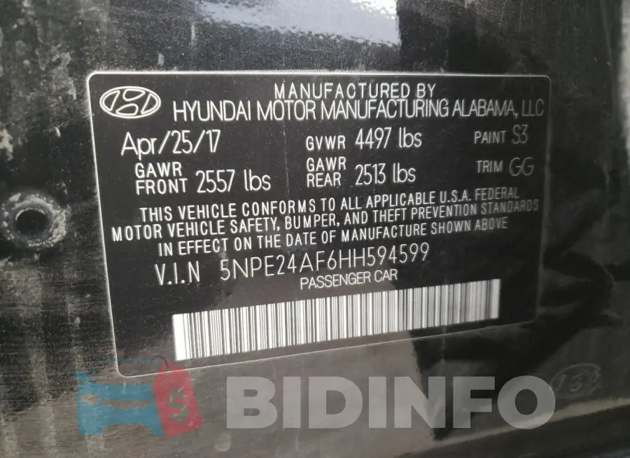5NPE24AF6HH594599 Photo# 12