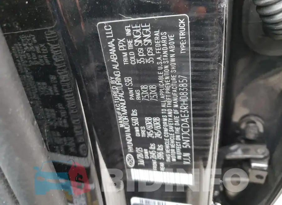 5NTJCDAE3RH083857 Photo# 12