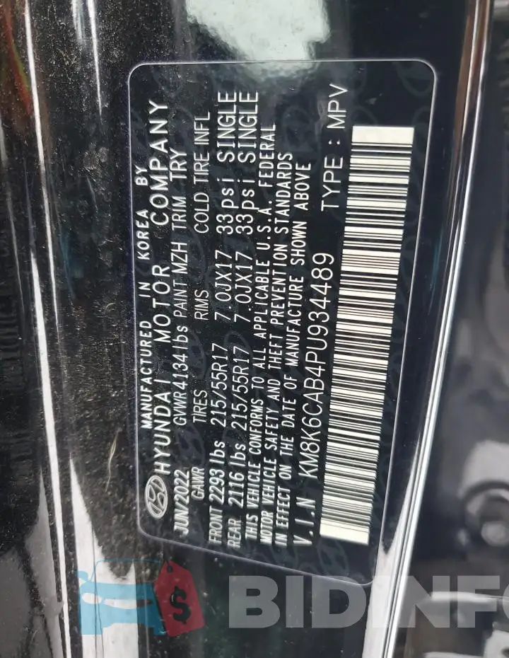 KM8K6CAB4PU934489 Photo# 12
