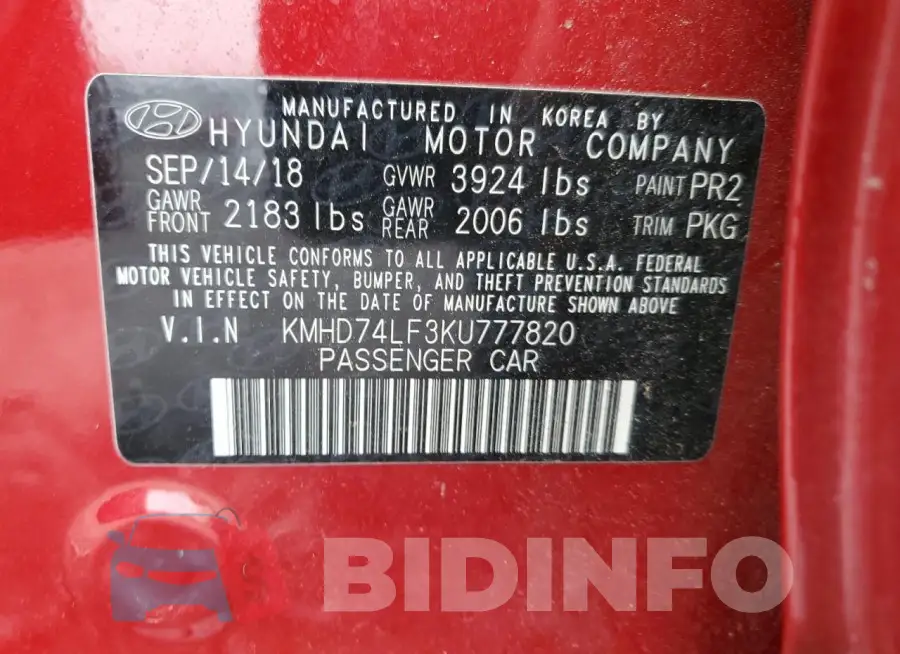 KMHD74LF3KU777820 Photo# 12