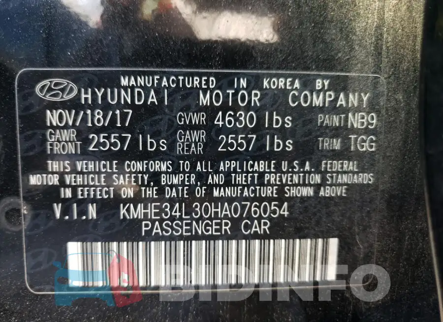 KMHE34L30HA076054 Photo# 12