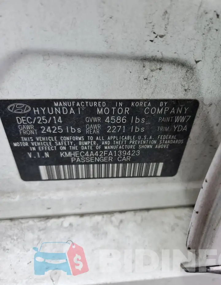 KMHEC4A42FA139423 Photo# 12