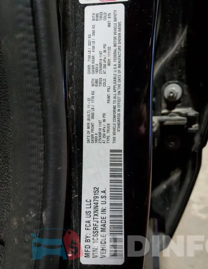 1C6SRFJTXNN479152 Photo# 12