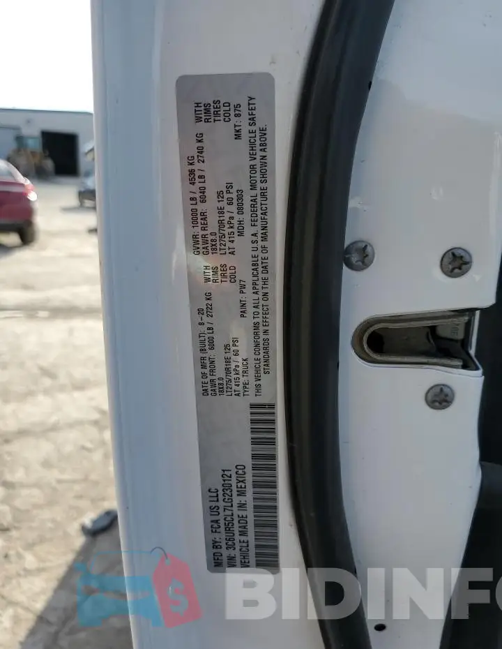 3C6UR5CL7LG230121 Photo# 12