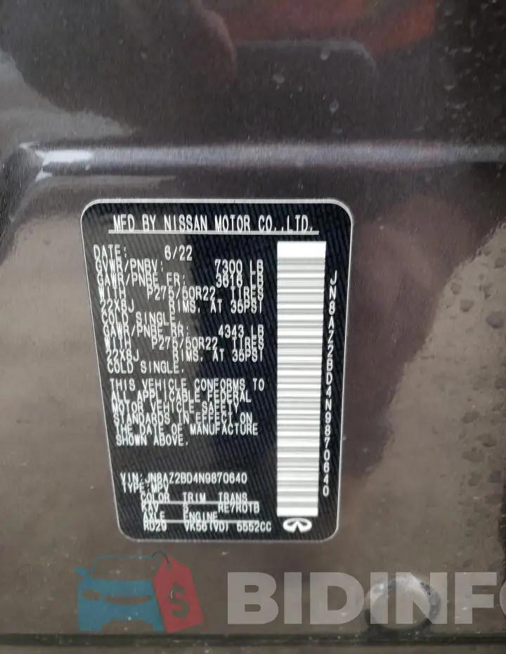 JN8AZ2BD4N9870640 Photo# 12