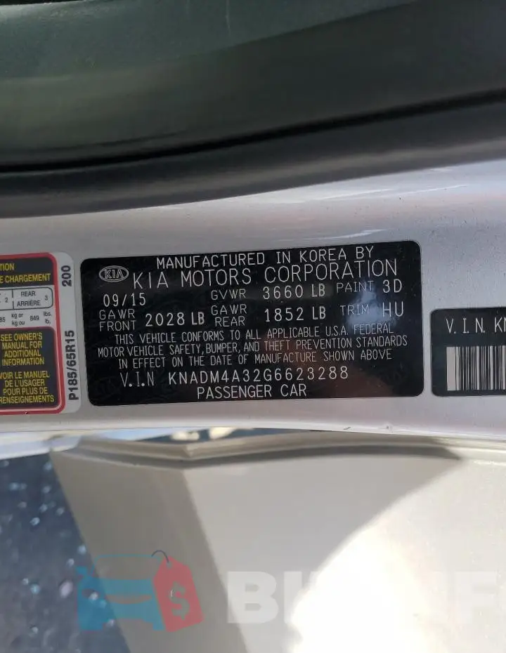 KNADM4A32G6623288 Photo# 13