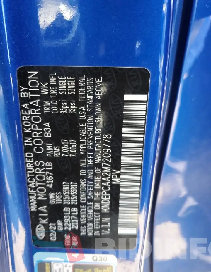 KNDEPCAA2M7209778 Photo# 13