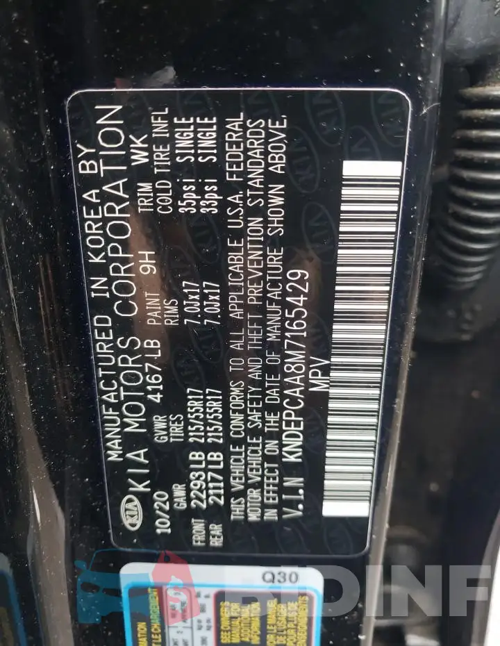 KNDEPCAA8M7165429 Photo# 12