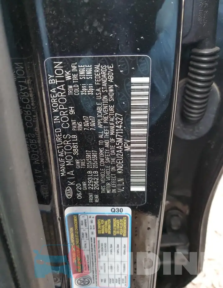 KNDEU2AA5M7114327 Photo# 12