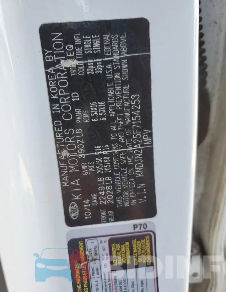 KNDJN2A25F7154253 Photo# 13