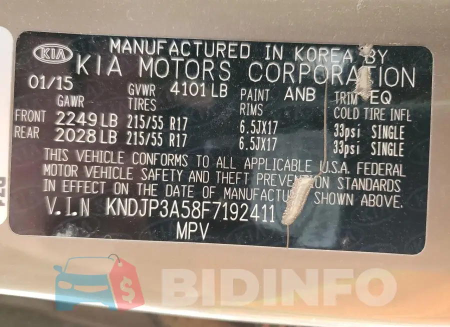 KNDJP3A58F7192411 Photo# 12