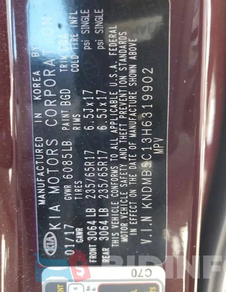 KNDMB5C13H6319902 Photo# 13