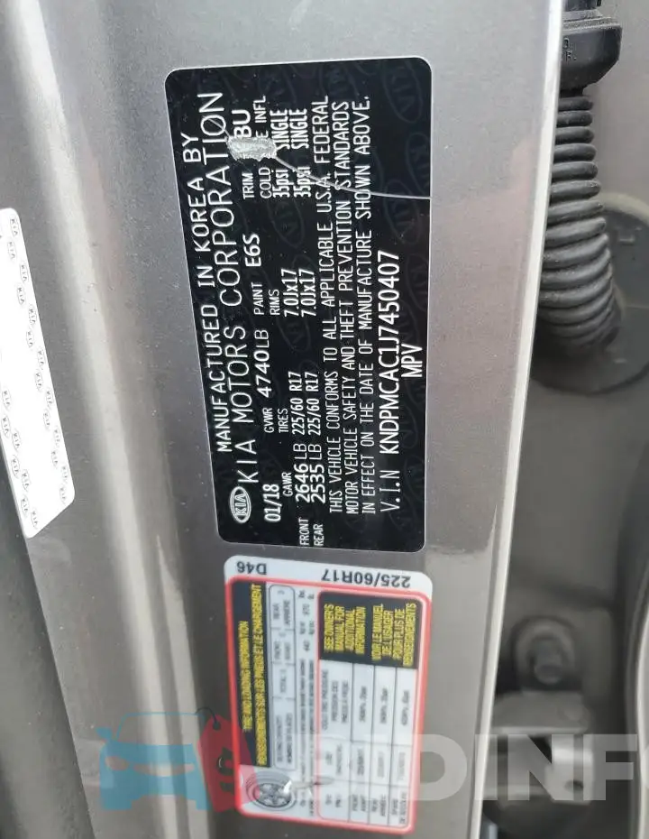 KNDPMCAC1J7450407 Photo# 13