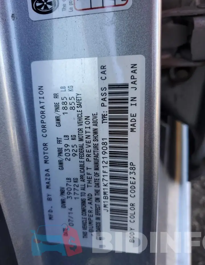 JM1BM1K71F1219081 Photo# 12