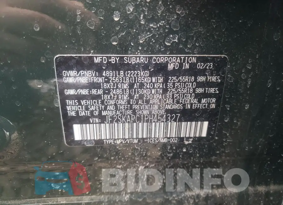 JF2SKAPC1PH454327 Photo# 12
