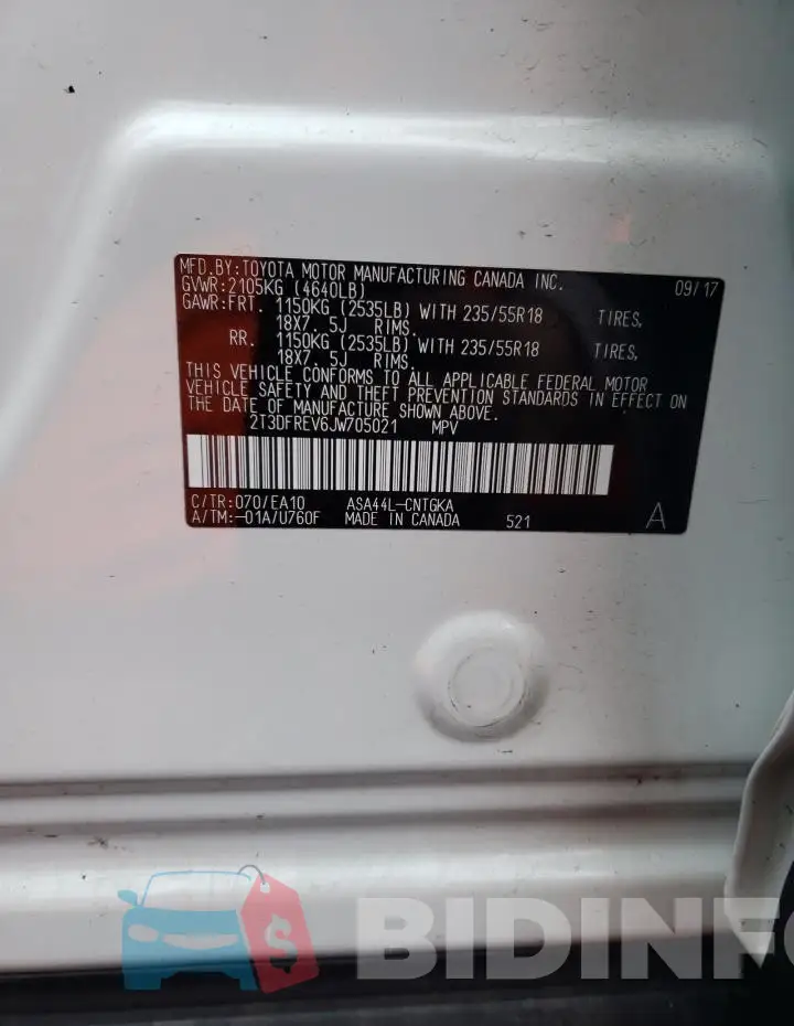 2T3DFREV6JW705021 Photo# 13
