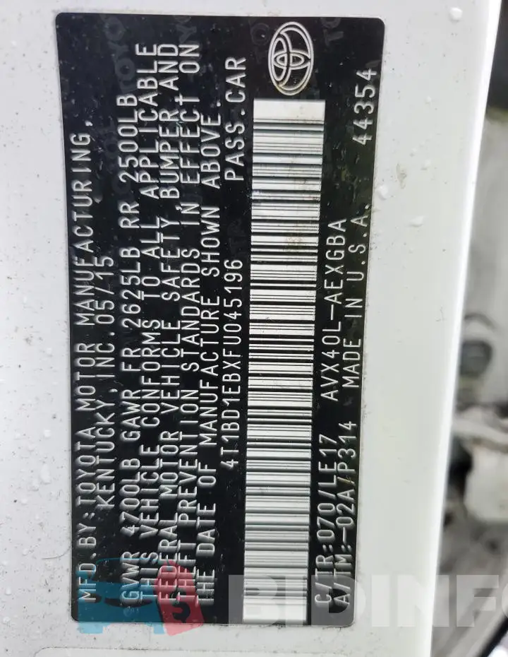 4T1BD1EBXFU045196 Photo# 12