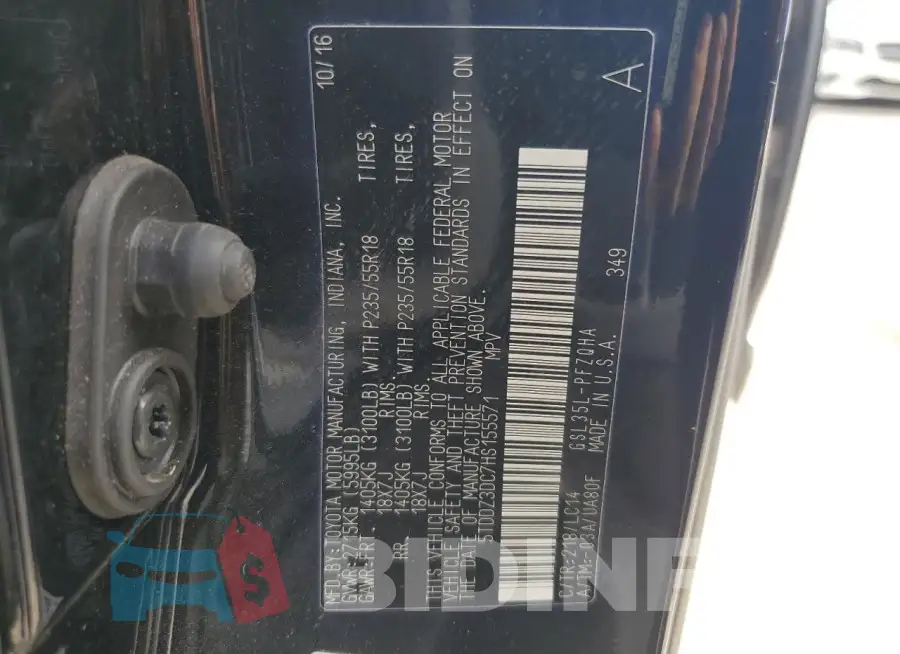 5TDDZ3DC7HS155571 Photo# 14