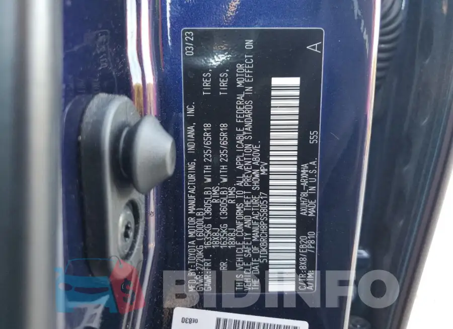 5TDKBRCH8PS580517 Photo# 13
