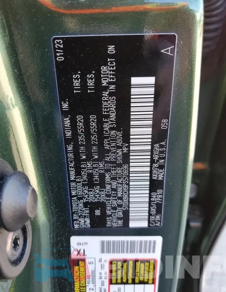 5TDXBRCH9PS570696 Photo# 13