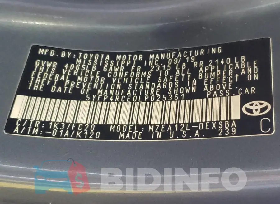 5YFP4RCE0LP025361 Photo# 12