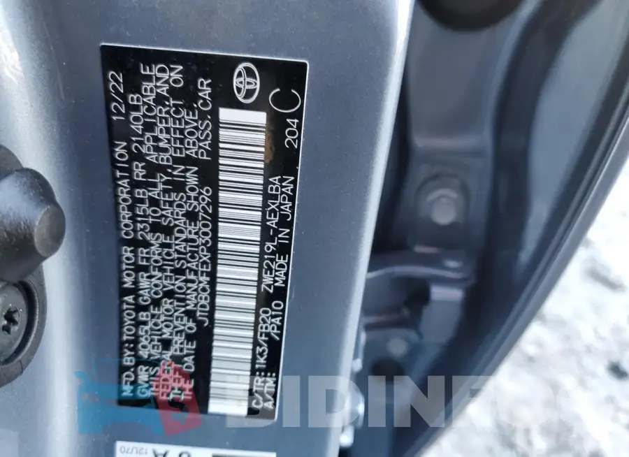 JTDBCMFEXP3007296 Photo# 13