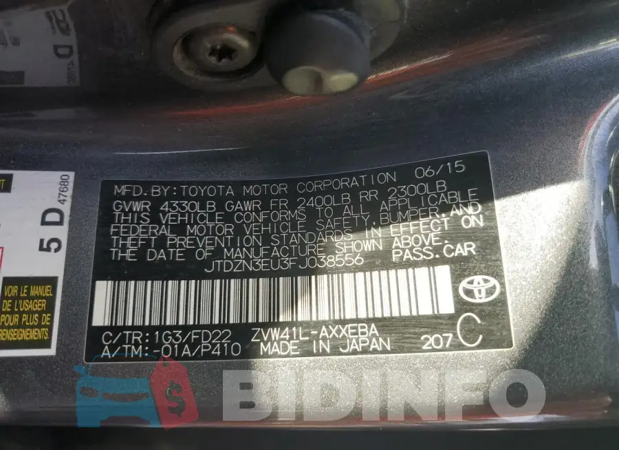 JTDZN3EU3FJ038556 Photo# 12