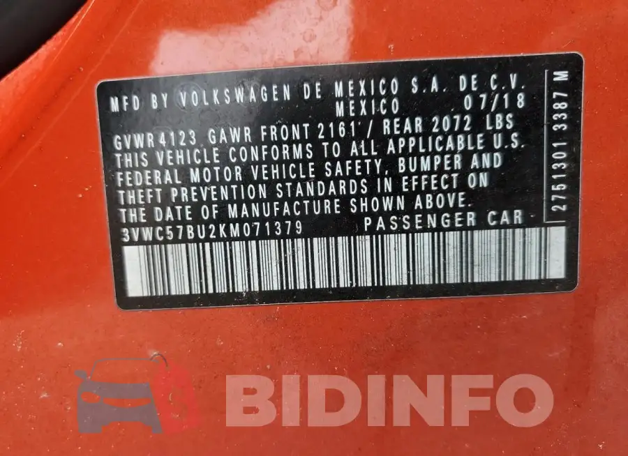 3VWC57BU2KM071379 Photo# 12