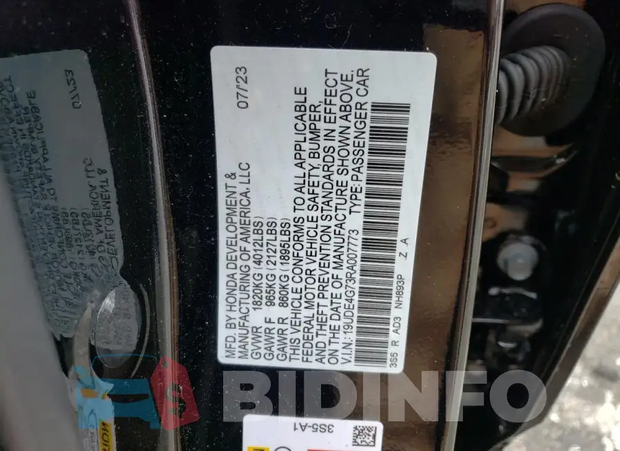 19UDE4G73RA007773 Photo# 12