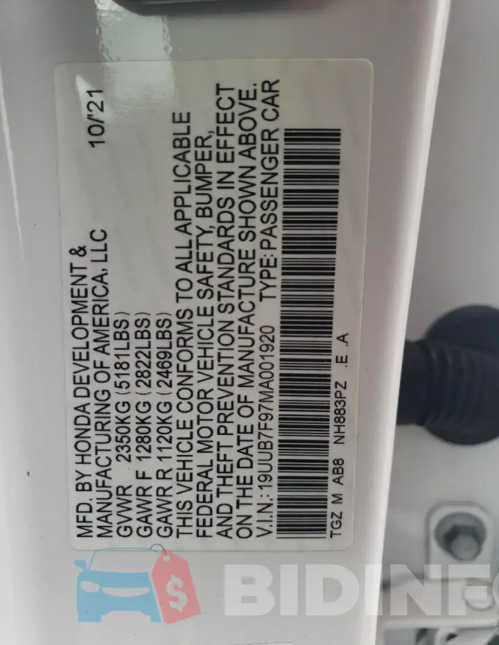 19UUB7F97MA001920 Photo# 13