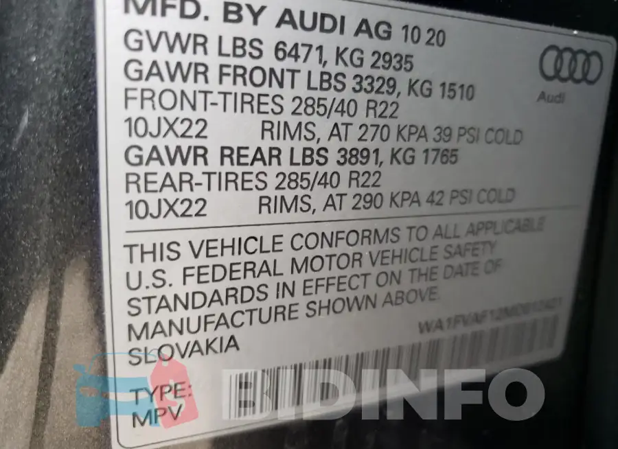 WA1FVAF12MD012421 Photo# 14
