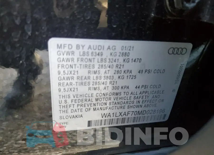 WA1LXAF70MD028196 Photo# 13