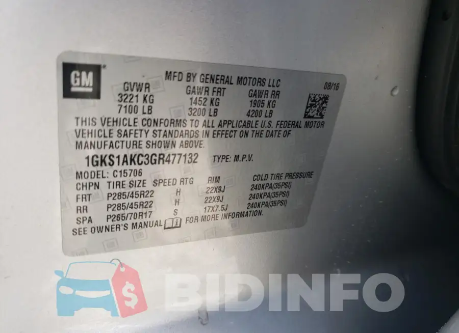 1GKS1AKC3GR477132 Photo# 14