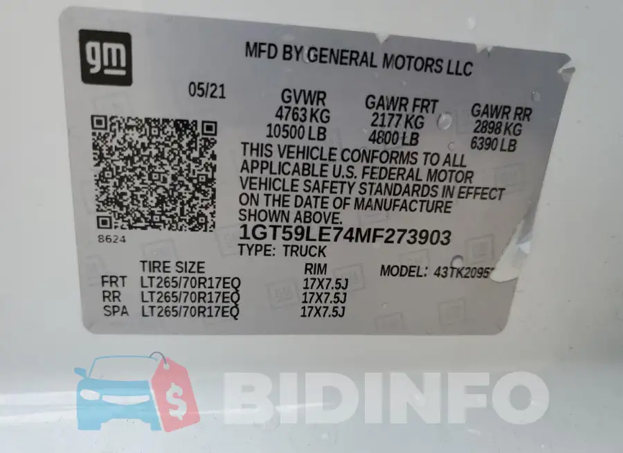 1GT59LE74MF273903 Photo# 13