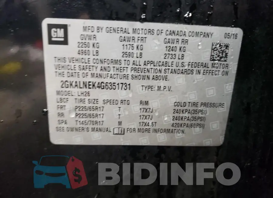 2GKALNEK4G6351731 Photo# 10