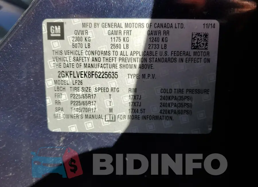 2GKFLVEK8F6225635 Photo# 13