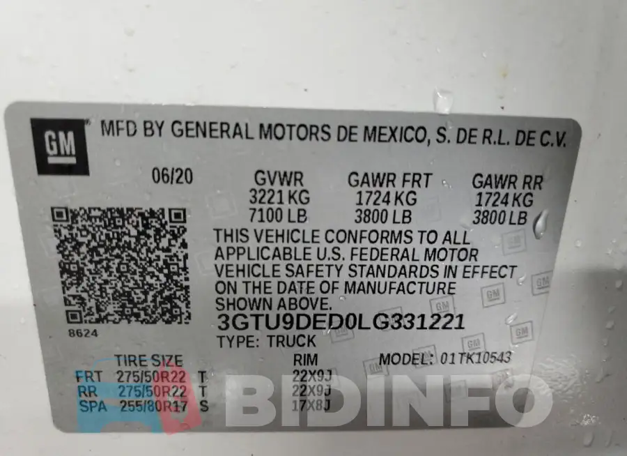 3GTU9DED0LG331221 Photo# 12
