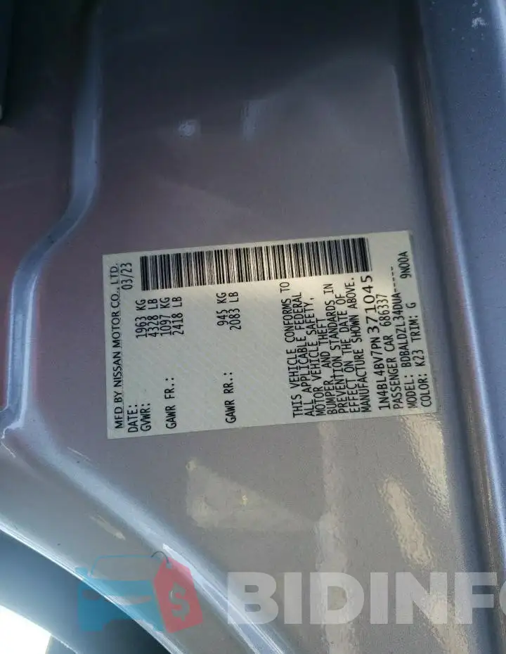 1N4BL4BV7PN371045 Photo# 12