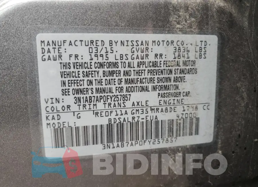 3N1AB7AP0FY257857 Photo# 12
