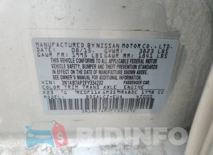 3N1AB7AP2FY334292 Photo# 12