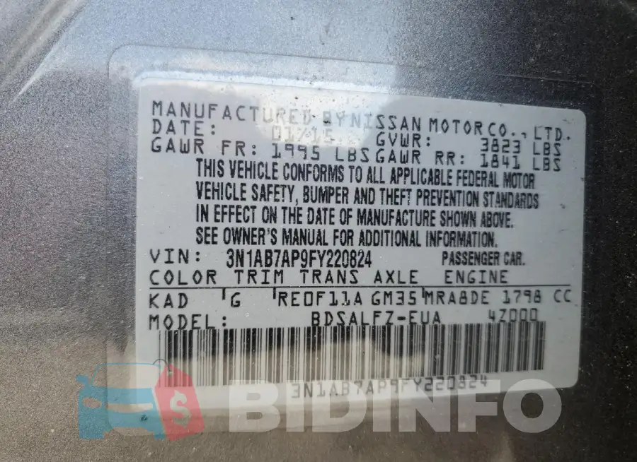 3N1AB7AP9FY220824 Photo# 12