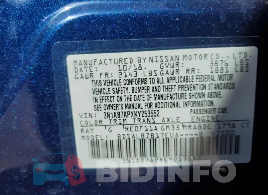 3N1AB7APXKY253552 Photo# 12