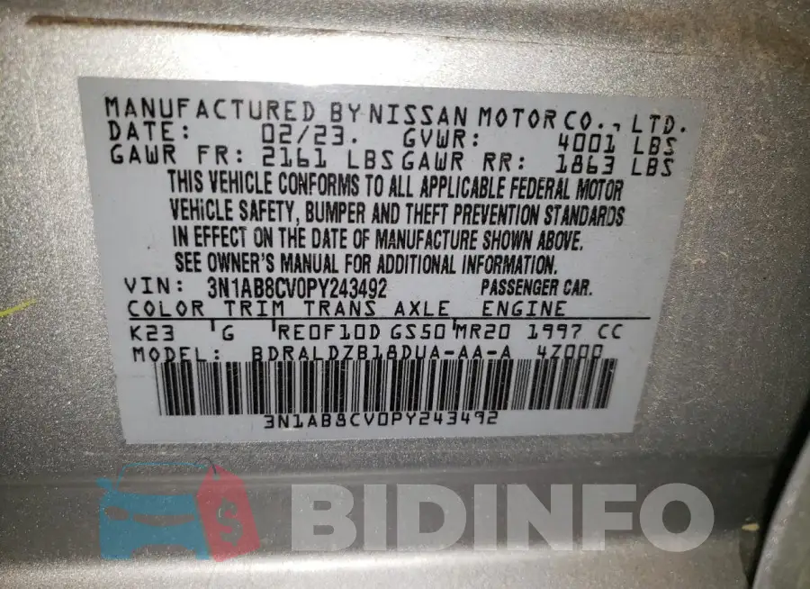 3N1AB8CV0PY243492 Photo# 12