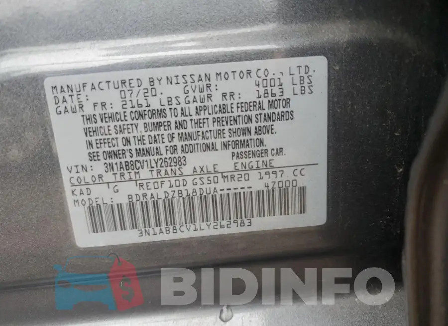 3N1AB8CV1LY262983 Photo# 12