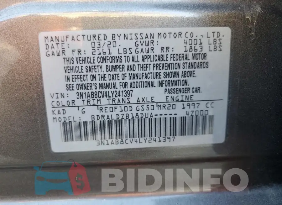 3N1AB8CV4LY241397 Photo# 12