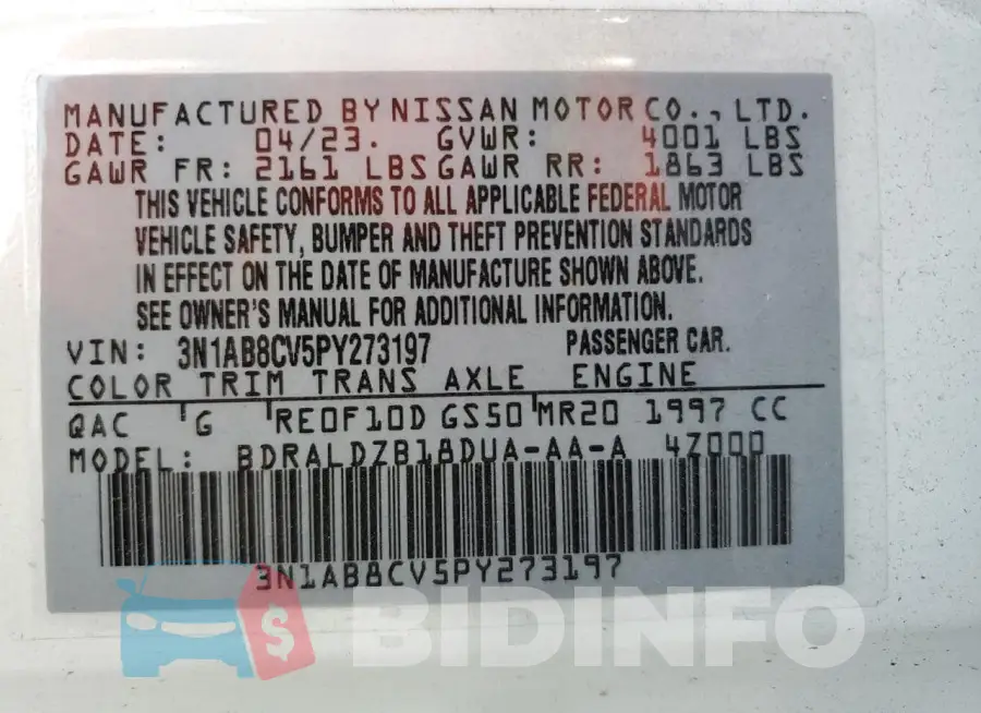 3N1AB8CV5PY273197 Photo# 12