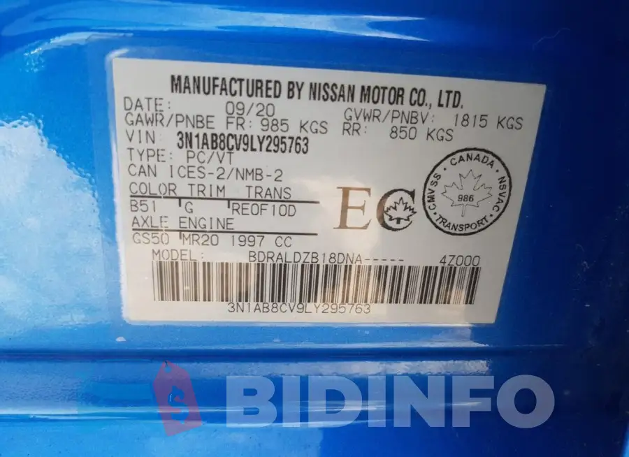3N1AB8CV9LY295763 Photo# 12