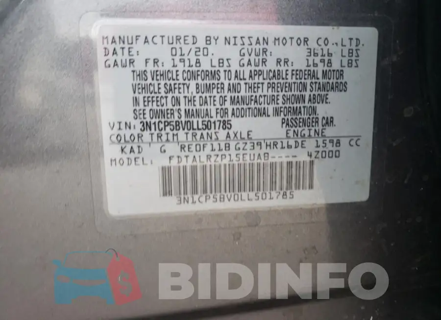 3N1CP5BV0LL501785 Photo# 13
