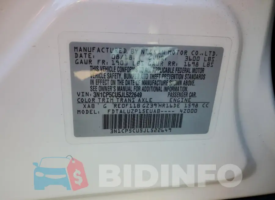3N1CP5CU5JL522649 Photo# 12