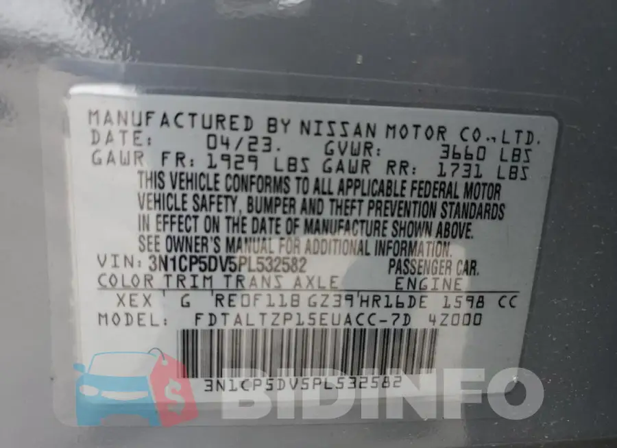 3N1CP5DV5PL532582 Photo# 12